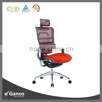 Wholesale Chrome High Back Ergonomic Mesh Office Chair with PU Armrest