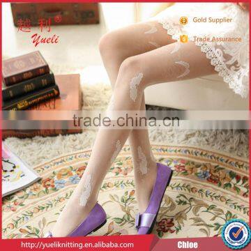 Seamless pattern lace free nylon compression pantyhose silk stockings