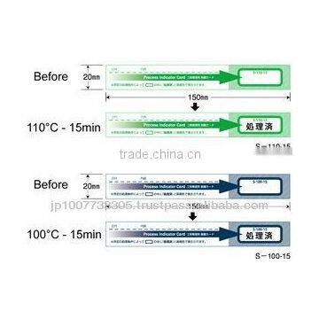 Temperature indicator card for retort sterilization