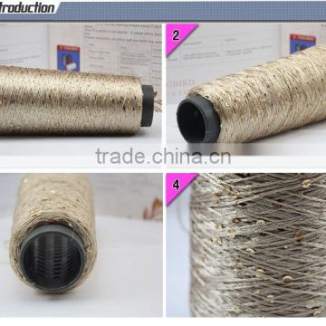 100% polyester 150D/2 gold sequin yarn