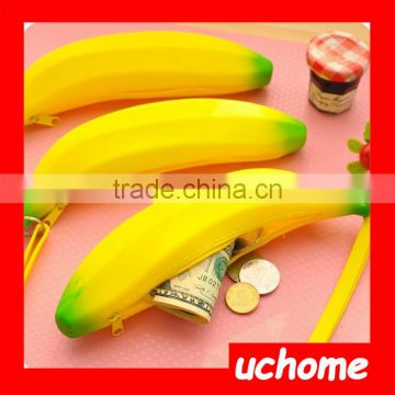 UCHOME Banana Shape Silicon Zipper Coin Bag/Purse