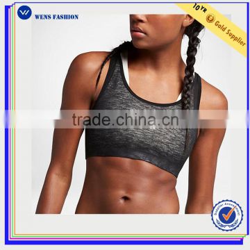 Dri-fit reflective polyester spandex gym wear womens support sports bra