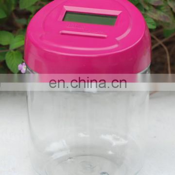 Novelty coin counter jar plastic money jars digital piggy bank coin sorter and coin counter