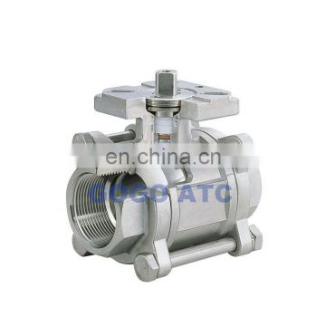 Type 3PC stainless steel switch with platform ball valve 3 inch female thread DN80 2 way actuator ball valve