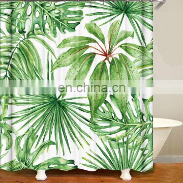 i@home mildew resistant tropical leaves water repellent custom shower curtain printing