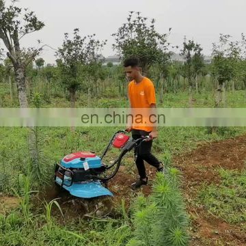 Greenhouse rotary tiller 4 wheel drive walk behind cultivator small plowing machine