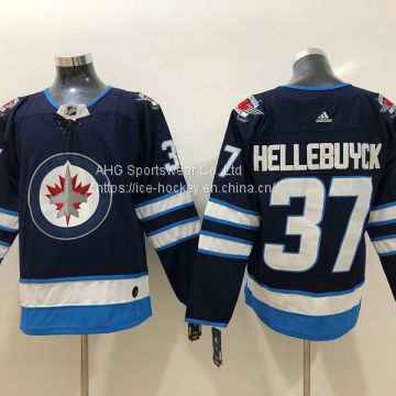 Winnipeg Jets #37 Hellebuyck Blue Jersey