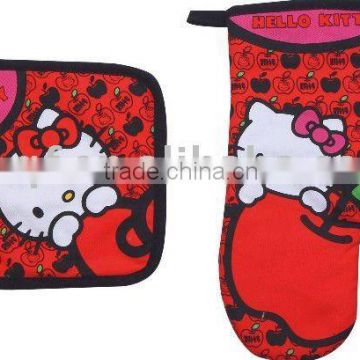 100% cotton printing design oven mitts