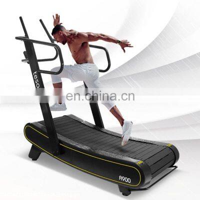 Low carbon non-motorized curved self-generating manual treadmill commercial curved treadmill running machine