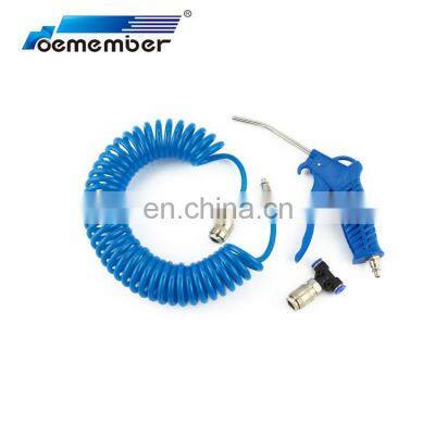 High Pressure Blue PU Coiled Pipe Hose with Blue Air Gun with Quick Coupler