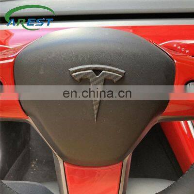 frosting matte finish Carbon fiber for Tesla Model 3 Auto Logos patch decoration Modified accessories Head of car Tail box logo