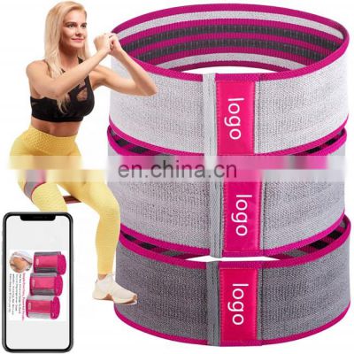 Hip Bands Glute Bands Set of 3 Non-Slip Thick Wide Cloth Hip Resistance Circle Band