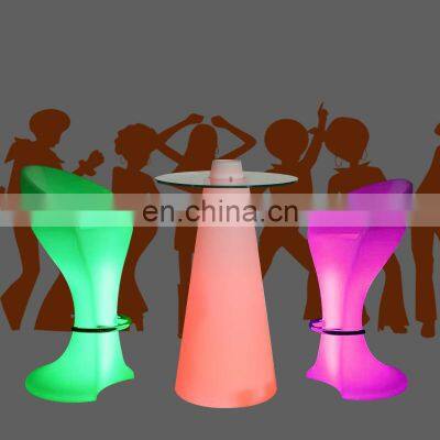 PE LED Chair  Solar Lights Garden Furniture Tables and Chairs for Events LED Bar Tables