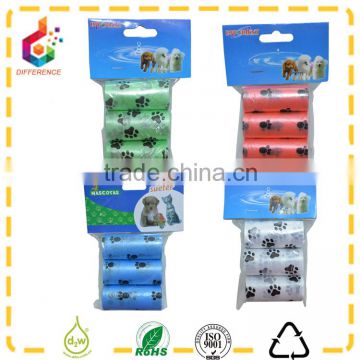 Disposable plastic printing dog waste bags