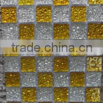 Luxury gold and silvery bathroom wall tile design mosaic glass tiles