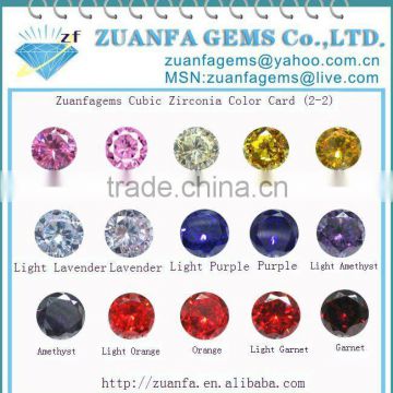 good quality cubic zirconia color chart