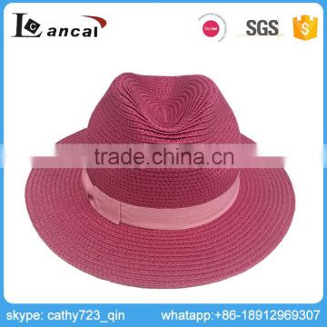 Lancai-Multiple freight mode newest pattern high quality straw fedora hat with gg band