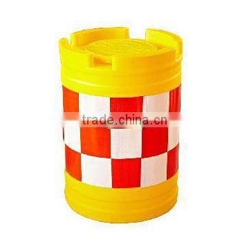 Water filled red plastic barrier supplier