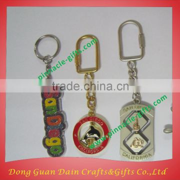 2016 new style high quality zinc alloy keychains with gliter