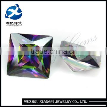 fancy square shape cubic zirconia stone multi colour cz