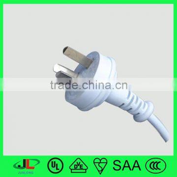 white Argentina standard 3 round pin plug with high quality 3 cords copper wire