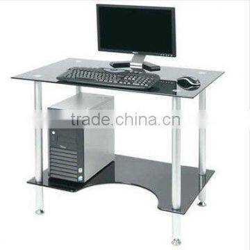 Computer Desk - Toughened Glass & High Quality Steel Tube