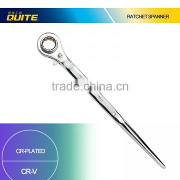 mirror surface pointed tail ratchet wrench,19*22 ratchet wrench,mirror surface ratchet wrench