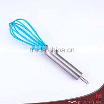 Food grade silicone coated stainless steel kitchen whisk tools egg beater (HEW-33C)