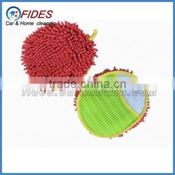 Round shape mesh hand pocket polyester polyamide microfibre clean gloves