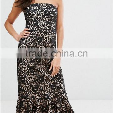 Sexy Women Runway Spring Bodycon Bandage Dress Sexy Black Lace Celebrity Evening Party Dress