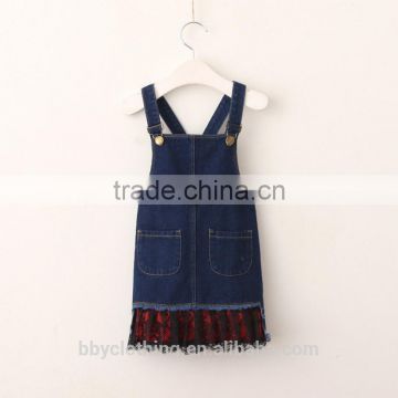 Baby Girl Denim Suspender Dresses Children Jeans Kids Overalls dress for 4-8 Years
