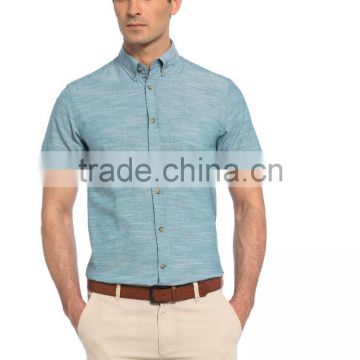 Regular Short Sleeve Buttoned Solid Shirt