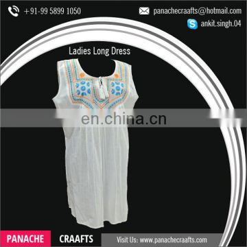 Long Sleeveless Wholesale Long One Piece Style White Dress