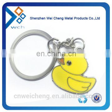 Promotional yellow custom animal shape metal keychain