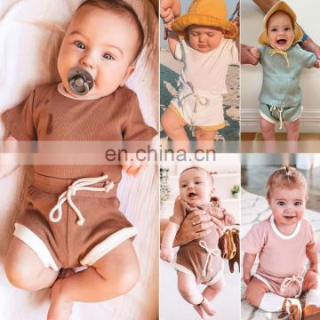 Summer Toddler Baby Girls Boys Clothes Top T-shirt Shorts Solid Outfit