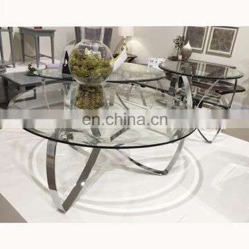 High Quality Clear Round Bevelled  Glass Table Top