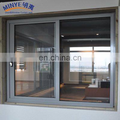 wood color european standard sliding window with aluminum frame