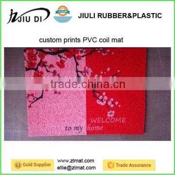 2016 Custom prints PVC Cushion Coil Mat pvc logo mat