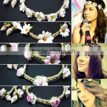 Handmade Rose Daisy Sakura Floral Hair Band Flower Headband Crown Hippy Boho H063