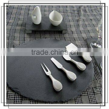 Slate oval dinner set with cheese knives sets