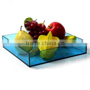 Colorful acrylic fruit tray display with removable dividers