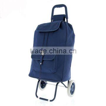 2016 polyester trolley shopping bag with wheels