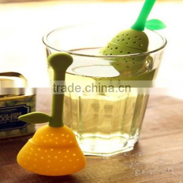 hot selling silicone tea strainer , pear shape silicone tea strainer