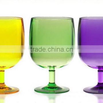 Stackable Plastic Colored Wine Stem Glass