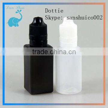 square black and clear plastic bottle with childproof tamper eivdent cap new design dropper bottle wholesale