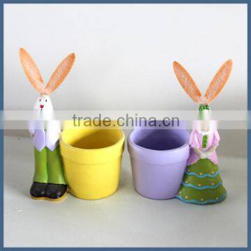 2016 best selling lovely ceramic material easter bunny