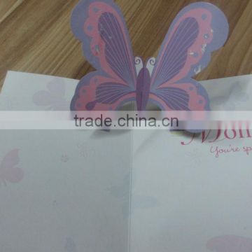 Mother's day card,pop up card,butterfly card,greeting card wholesale