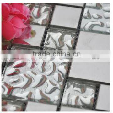 Beautiful sesign crystal mixed stainless steal mosaic tile for wall decoration EWB816
