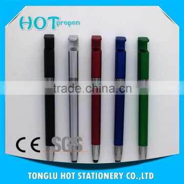 mobile phone support twist pen with big clip, screen touch pen