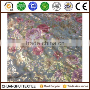 100% polyester bronzed and printed blackout curtain fabric